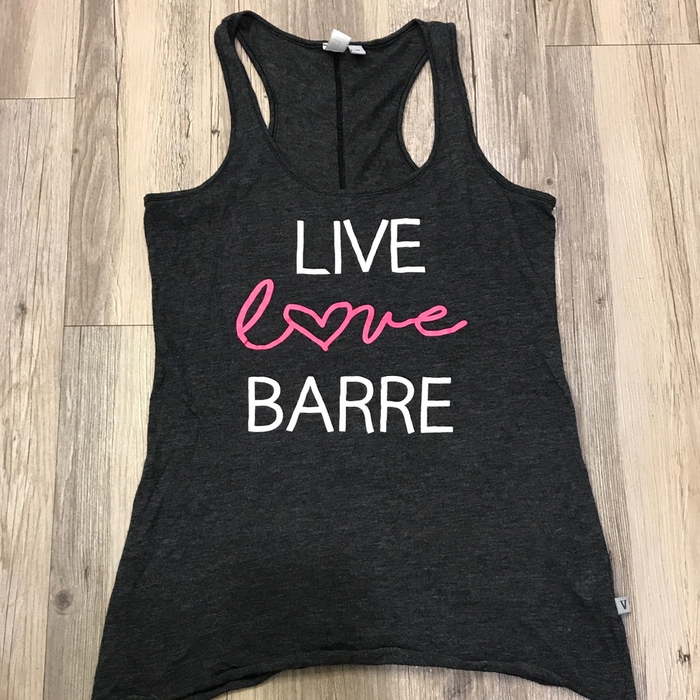 Life by Lexie “Live, Love, Barre” Graphic Tank Top | Dark Gray | Size M - Picture 2 of 4